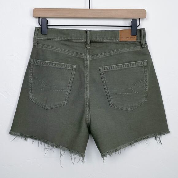 American Eagle Green Highest Rise Distressed Mom Shorts - Picture 8 of 11